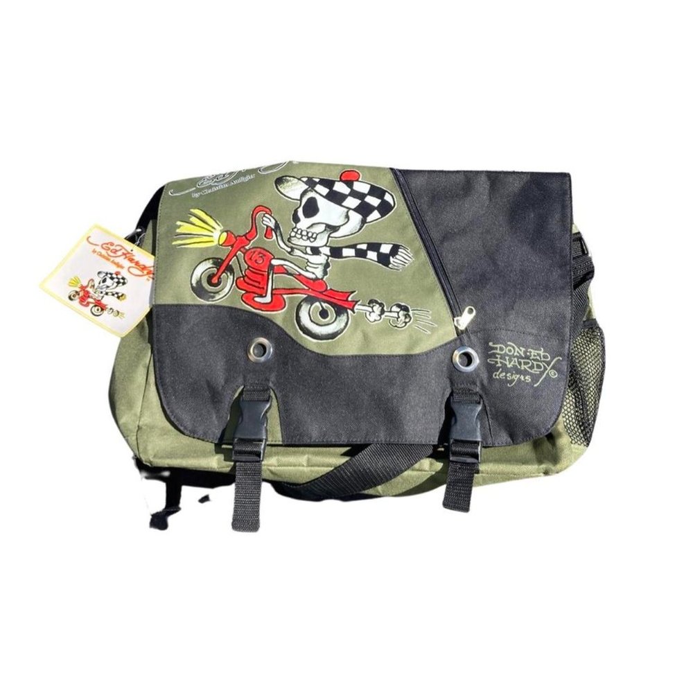 Vintage Y2K Ed Hardy Motorcycle Messenger Bag New With Tags